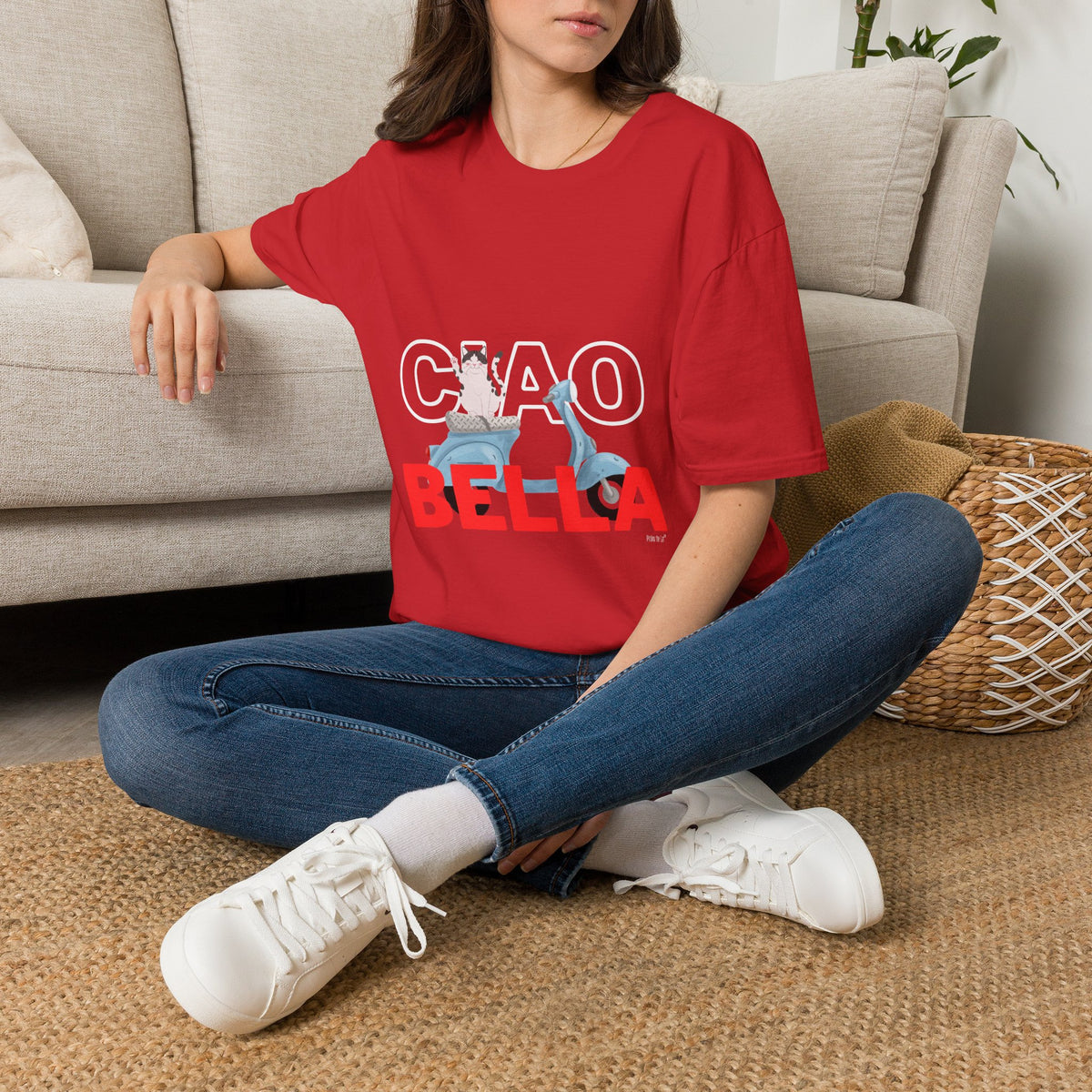 Ciao Bella Cat Italian Graphic T-Shirt