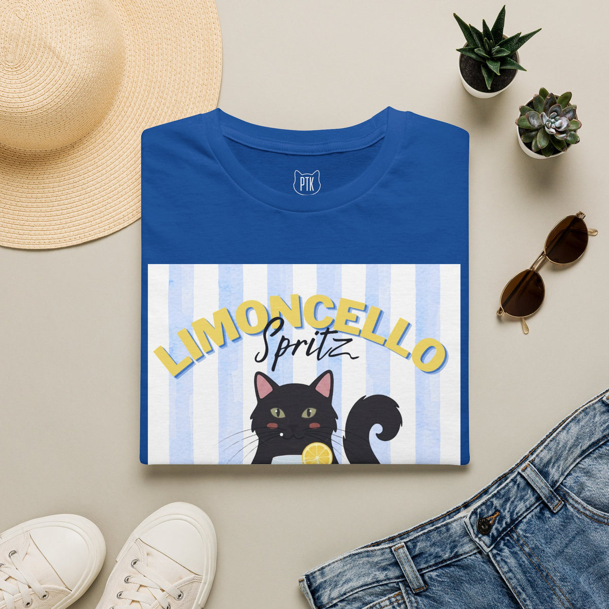 Limoncello Spritz Is Always the Answer Black Cat T-Shirt