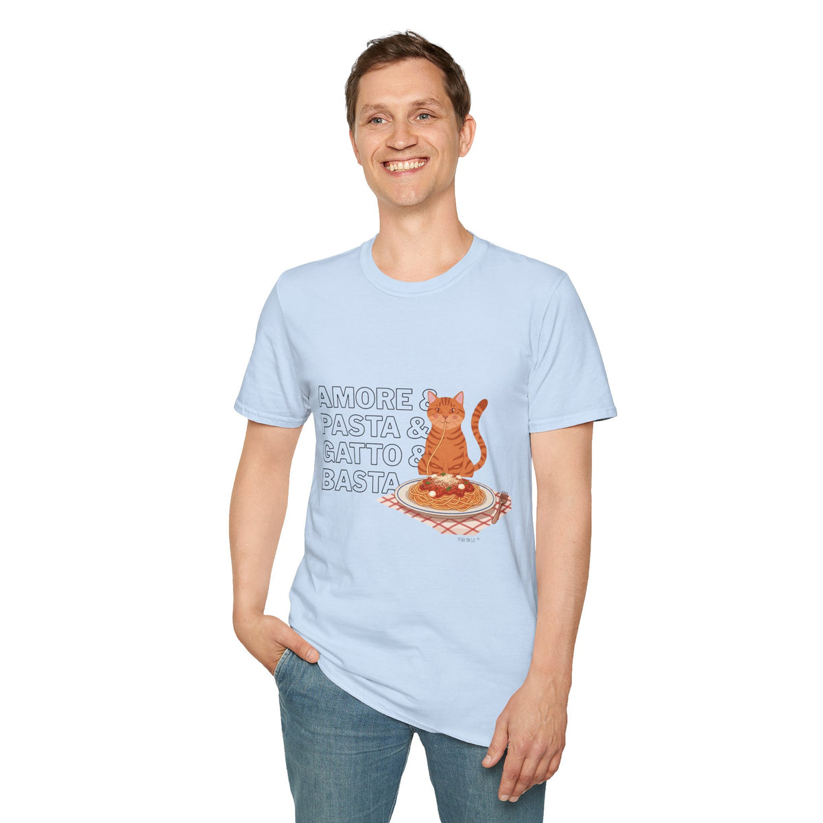 Amore Pasta Gatto Basta Cat Pasta T-Shirt
