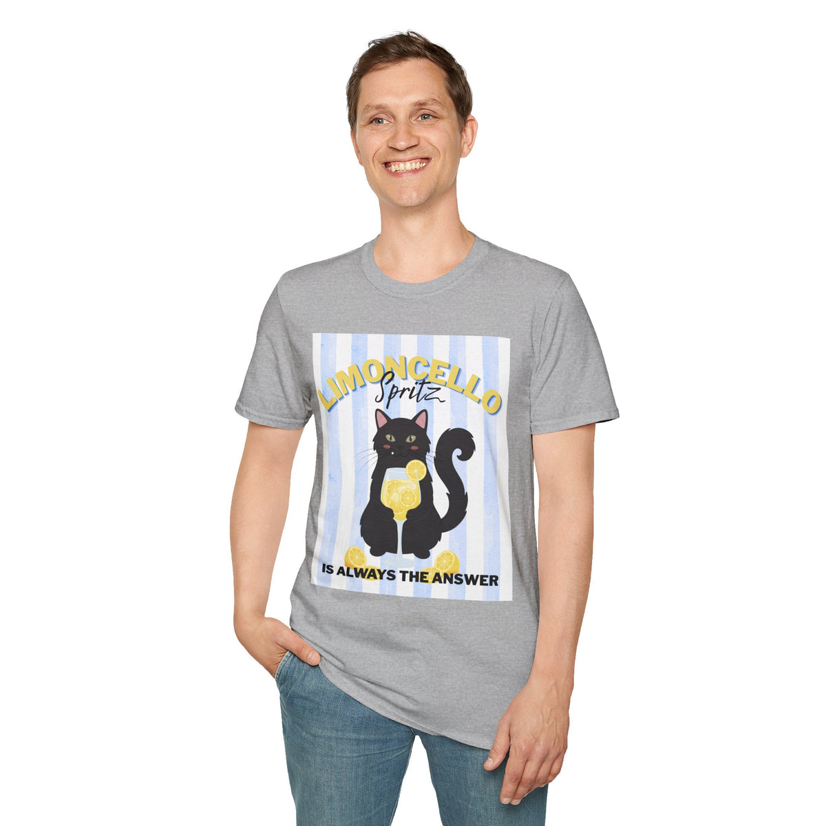 Limoncello Spritz Is Always the Answer Black Cat T-Shirt