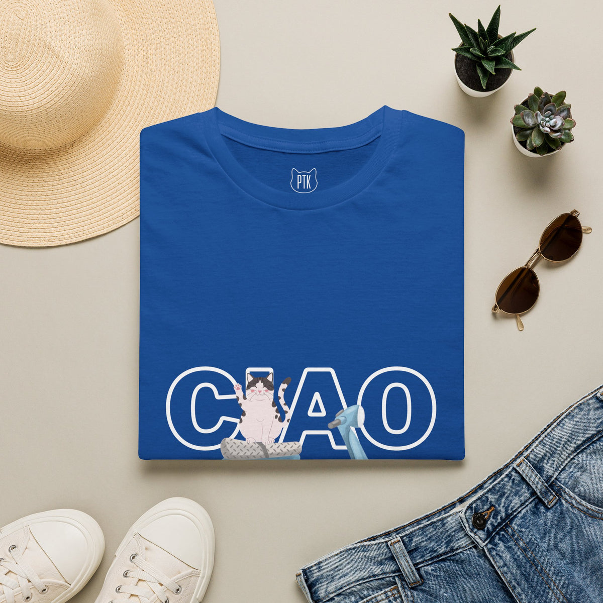 Ciao Bella Cat Italian Graphic T-Shirt