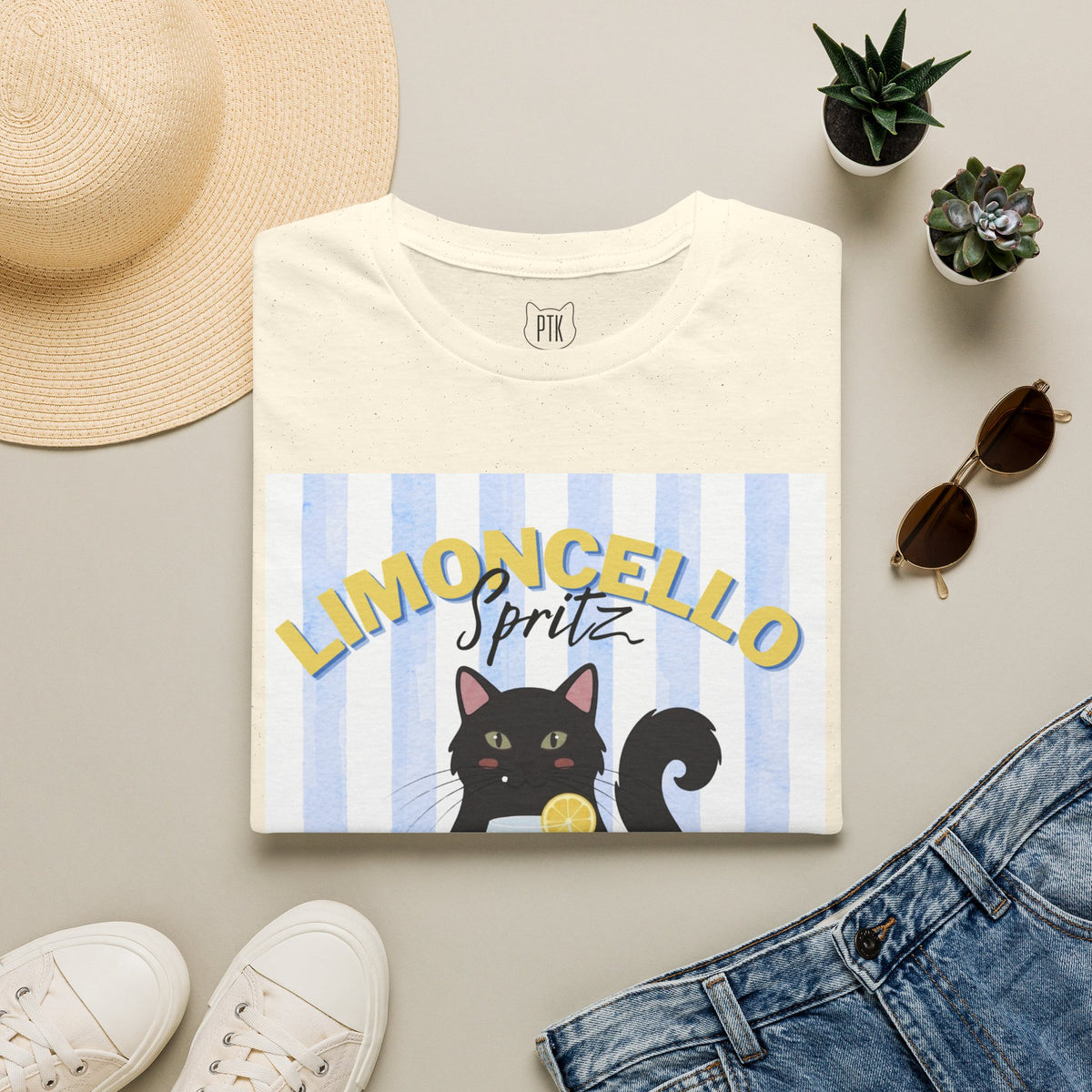 Limoncello Spritz Is Always the Answer Black Cat T-Shirt
