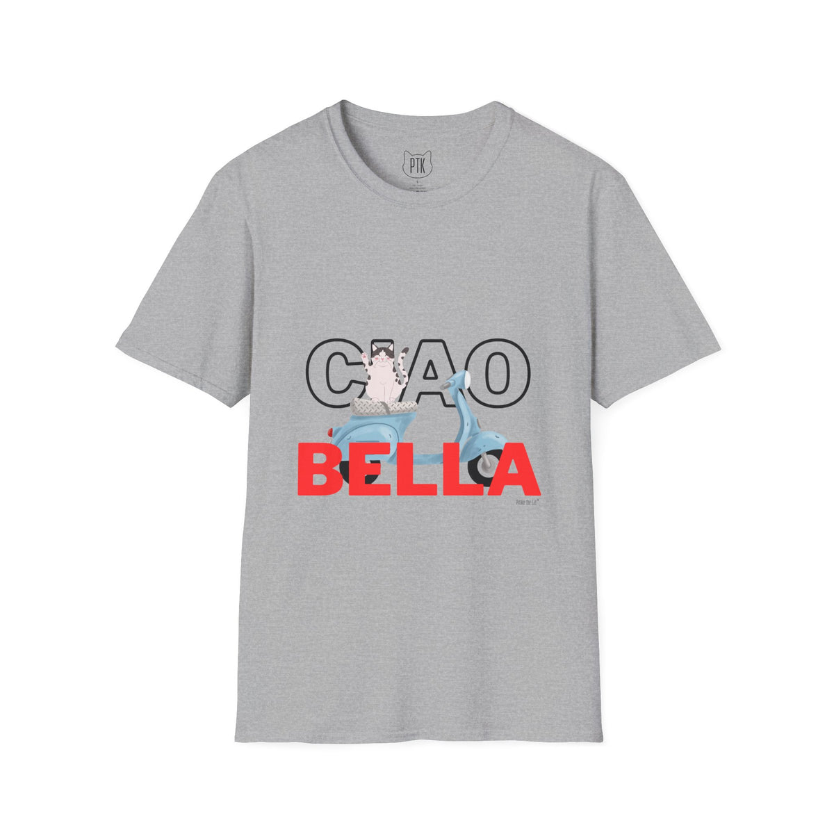 Ciao Bella Cat Graphic T-Shirt – Italian Travel & Retro Scooter Tee