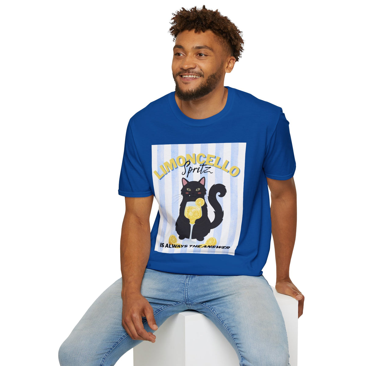 Limoncello Spritz Is Always the Answer Black Cat T-Shirt