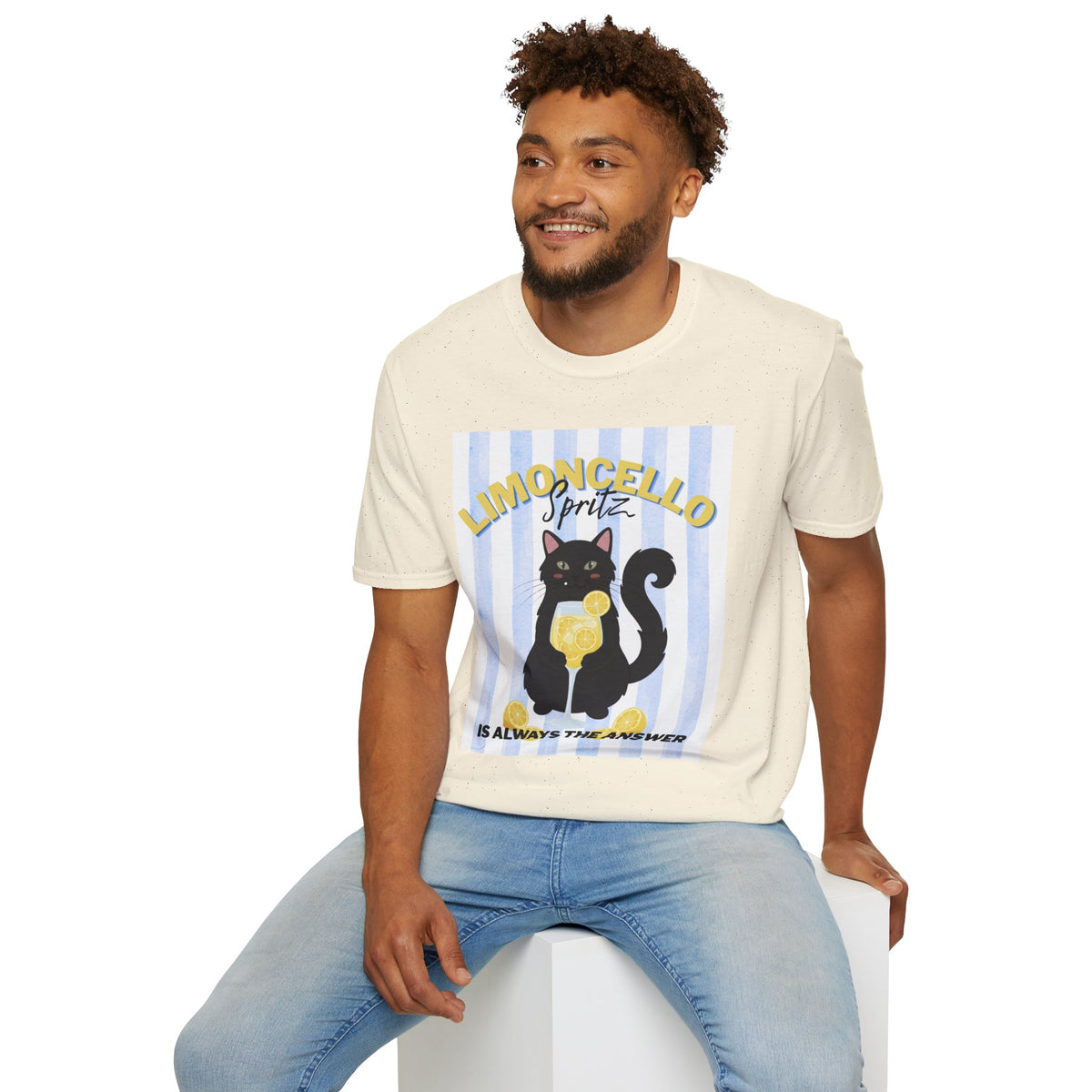 Limoncello Spritz Is Always the Answer Black Cat T-Shirt