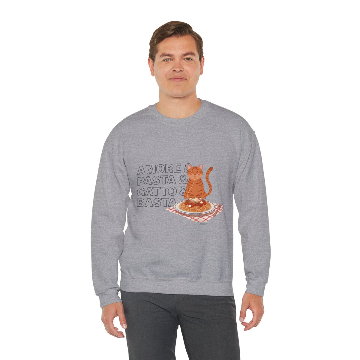 Amore & Pasta & Gatto & Basta Cat Lover Sweatshirt