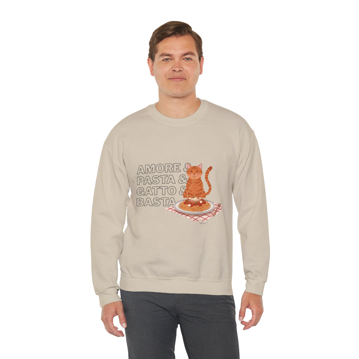 Amore & Pasta & Gatto & Basta Cat Lover Sweatshirt