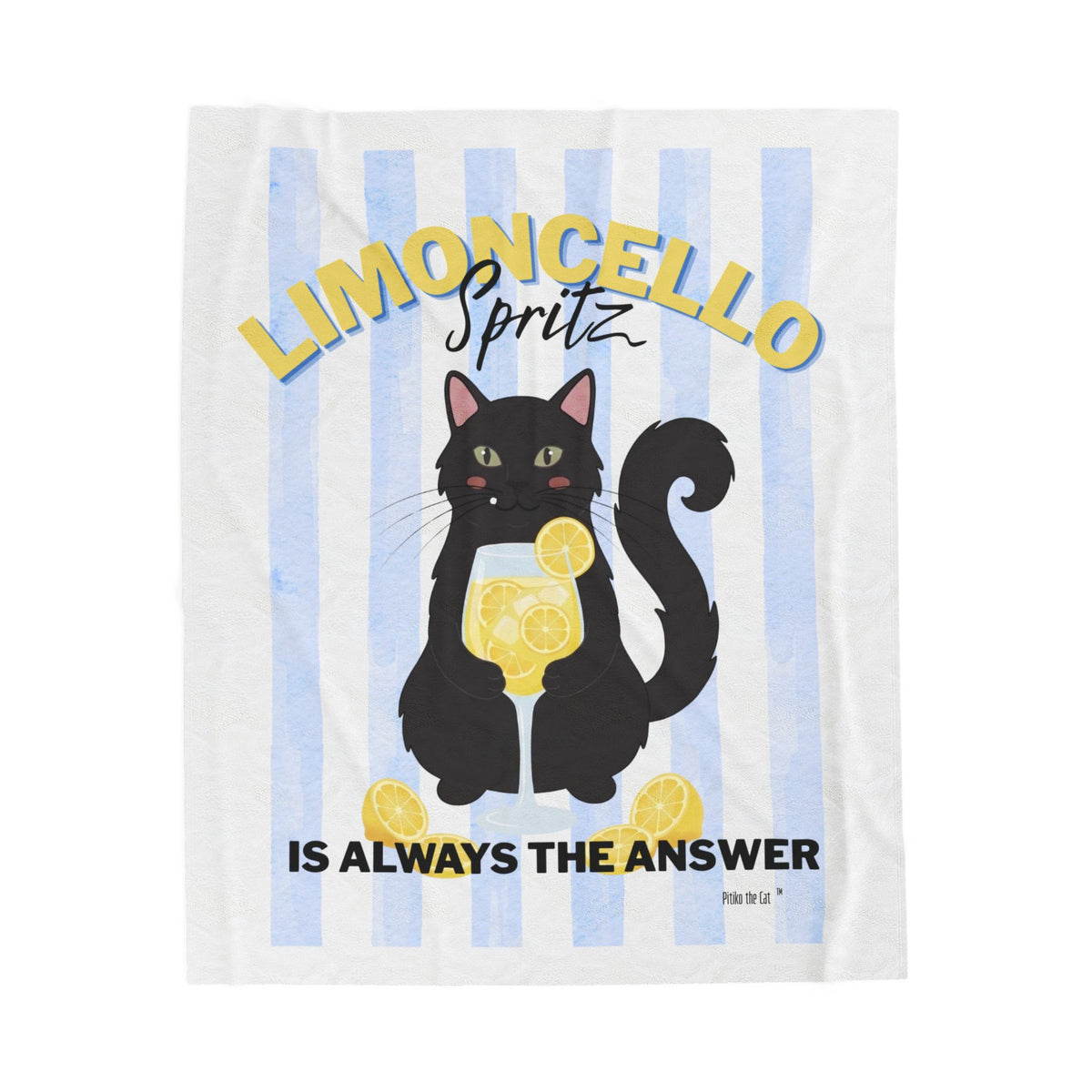 Limoncello Spritz Cat Velveteen Plush Blanket