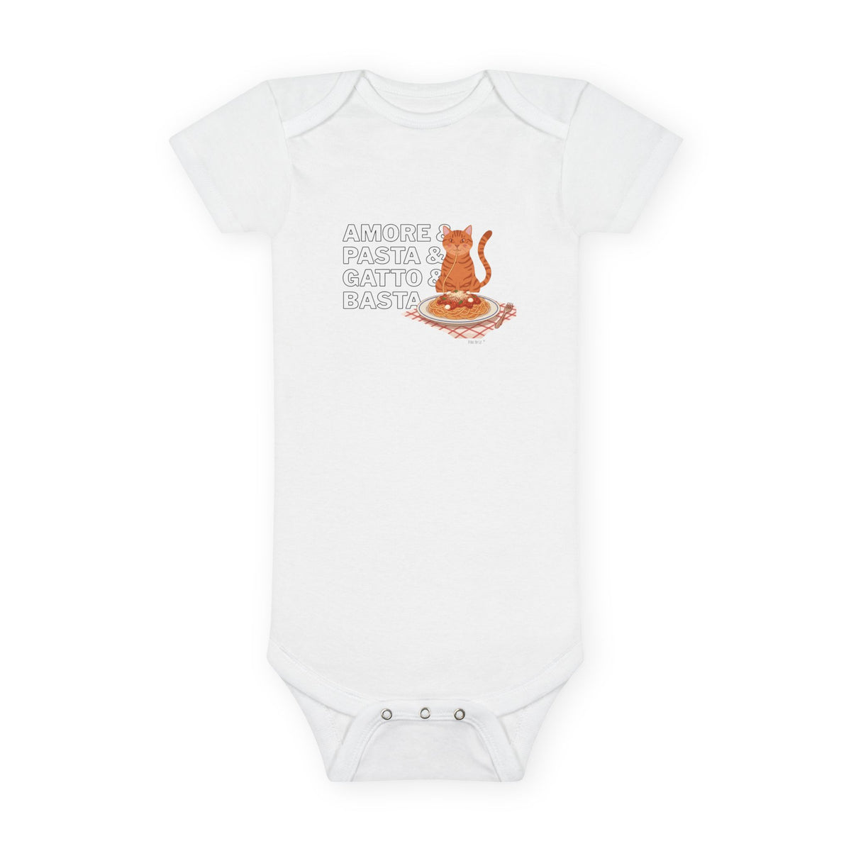 Amore & Pasta & Gatto & Basta Baby Onesie