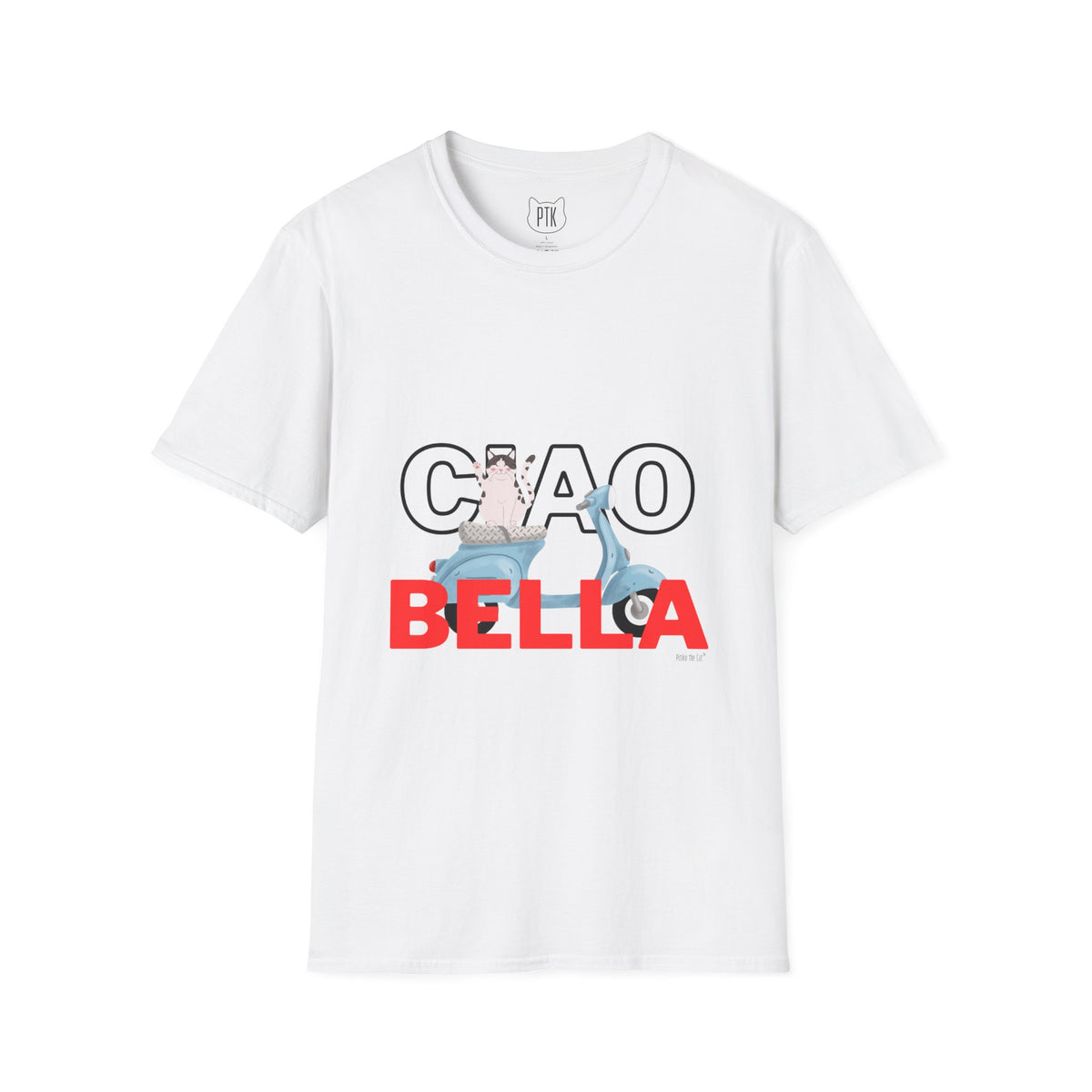 Ciao Bella Cat Graphic T-Shirt – Italian Travel & Retro Scooter Tee