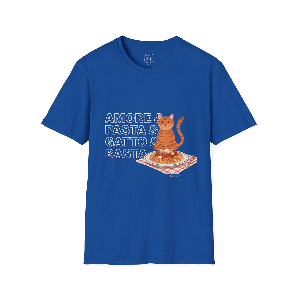 Amore Pasta Gatto Basta Cat Lover Graphic T-Shirt