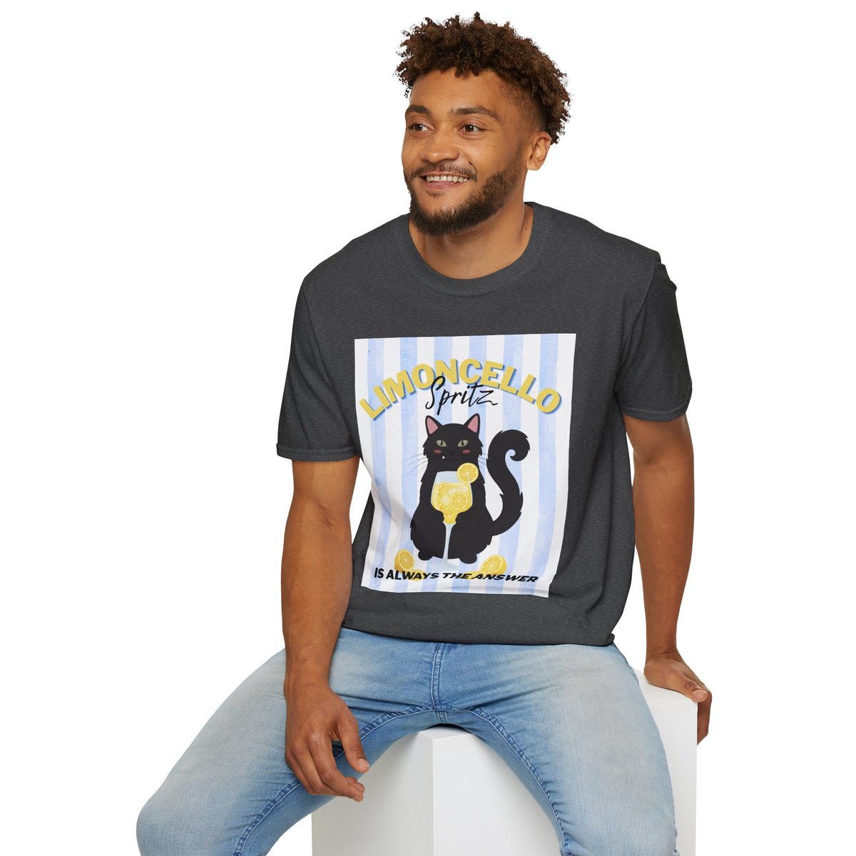 Limoncello Spritz Is Always the Answer Black Cat T-Shirt