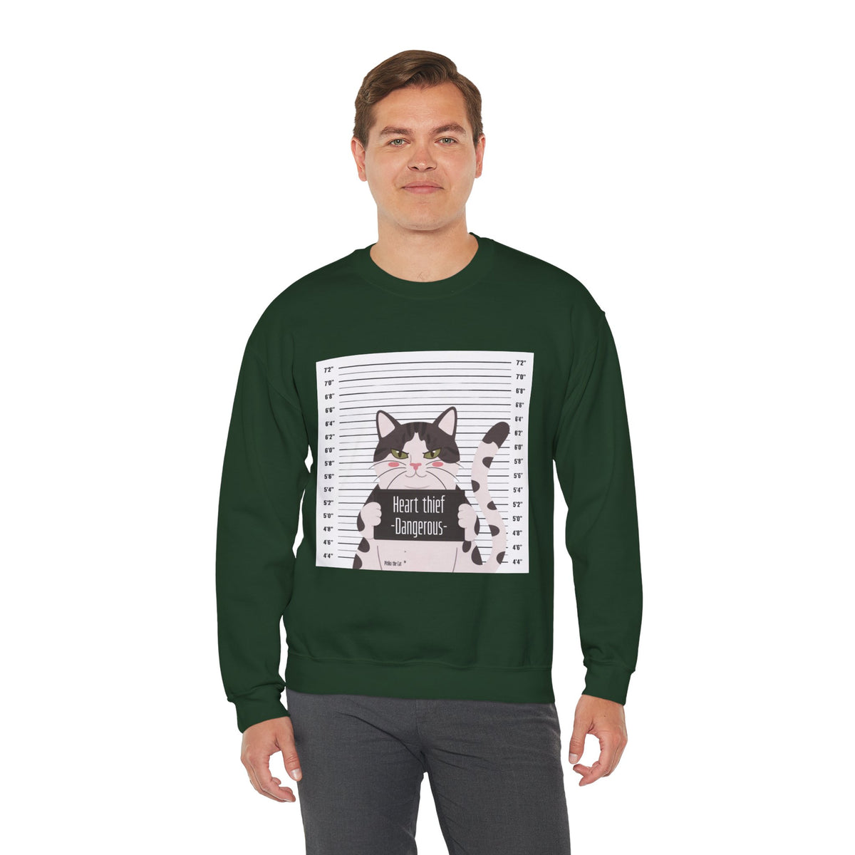 Heart Thief Cat Graphic Sweatshirt