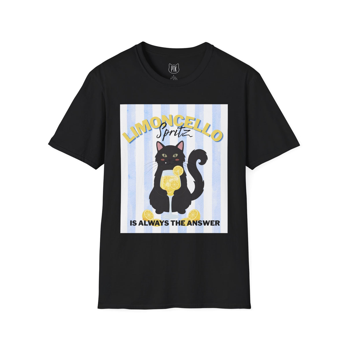 Limoncello Spritz Is Always the Answer Black Cat T-Shirt