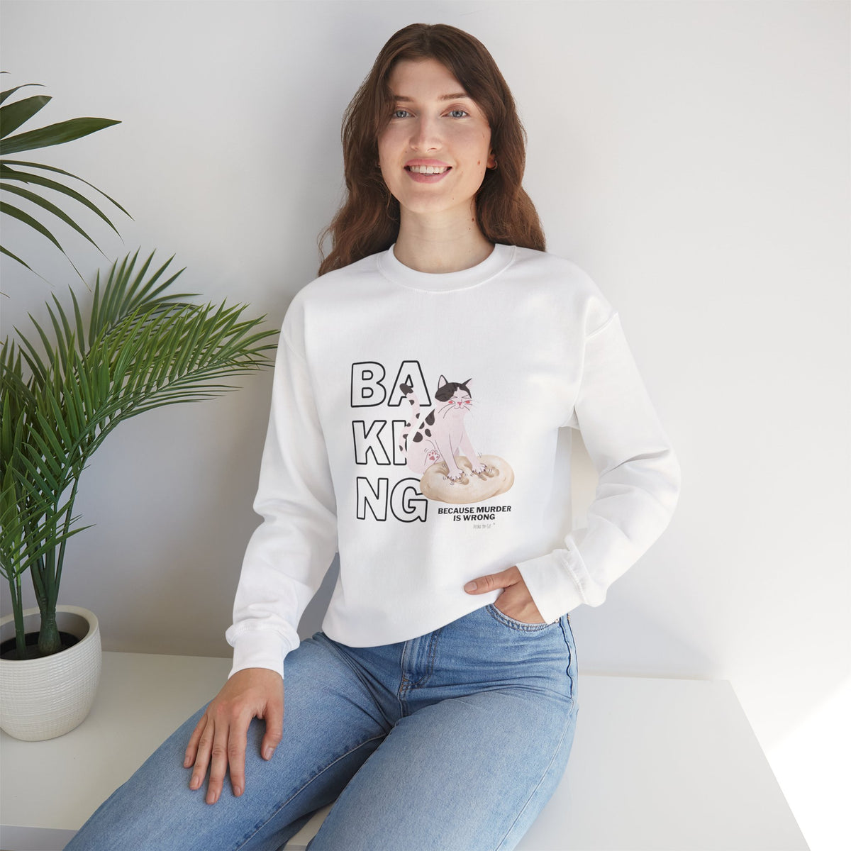 Baking Cat Crewneck Sweatshirt