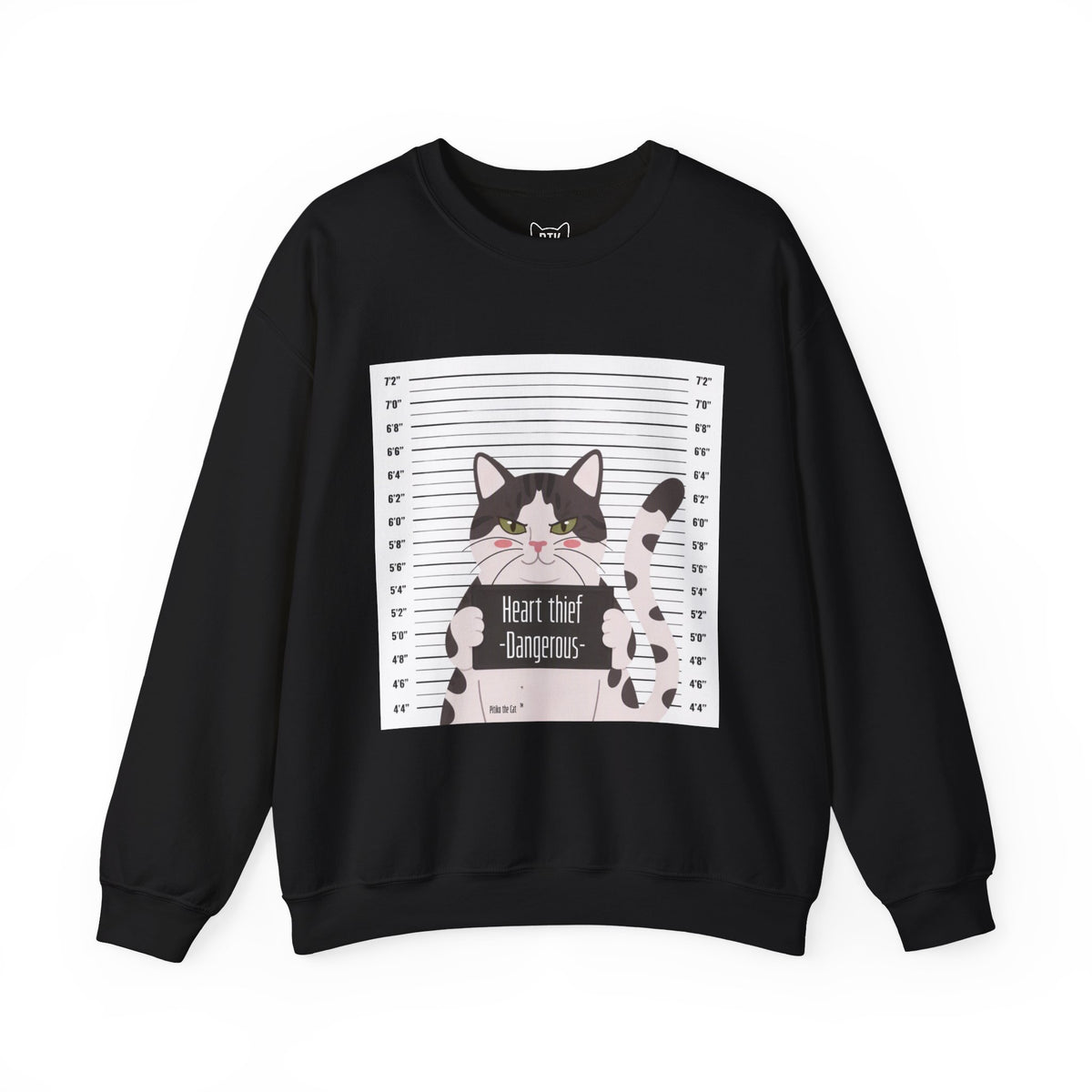 Heart Thief Cat Graphic Sweatshirt