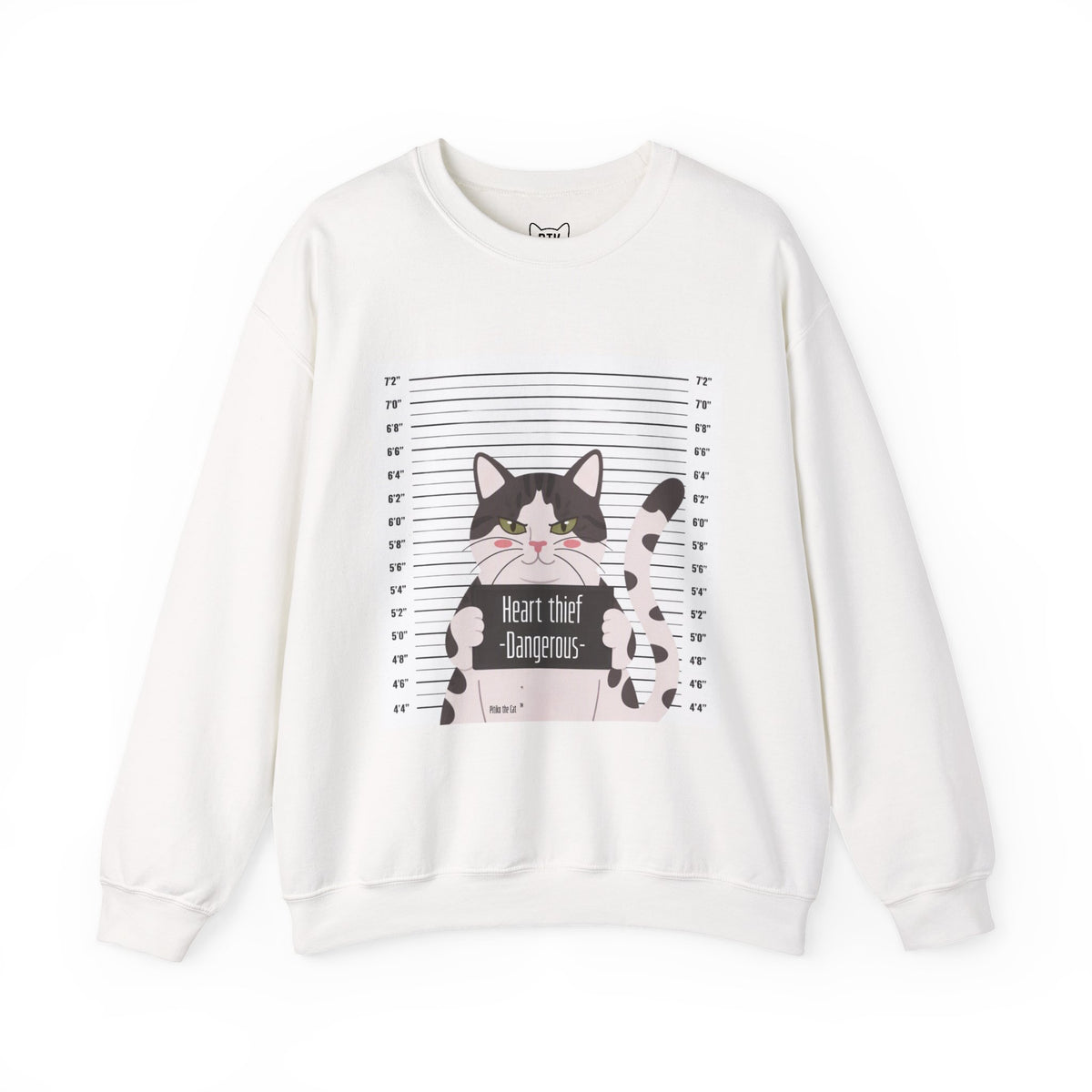 Heart Thief Cat Graphic Sweatshirt