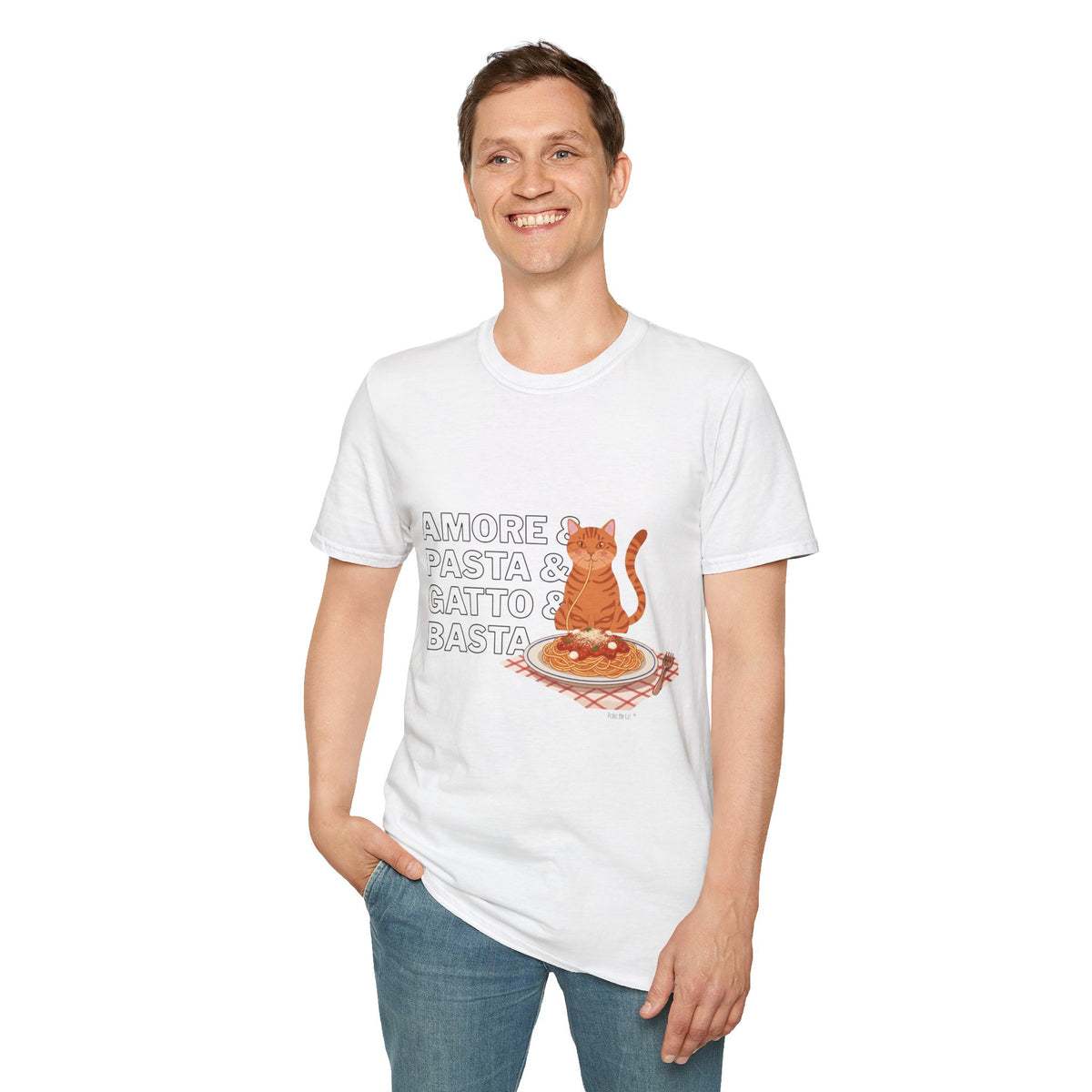 Amore Pasta Gatto Basta Cat Pasta T-Shirt