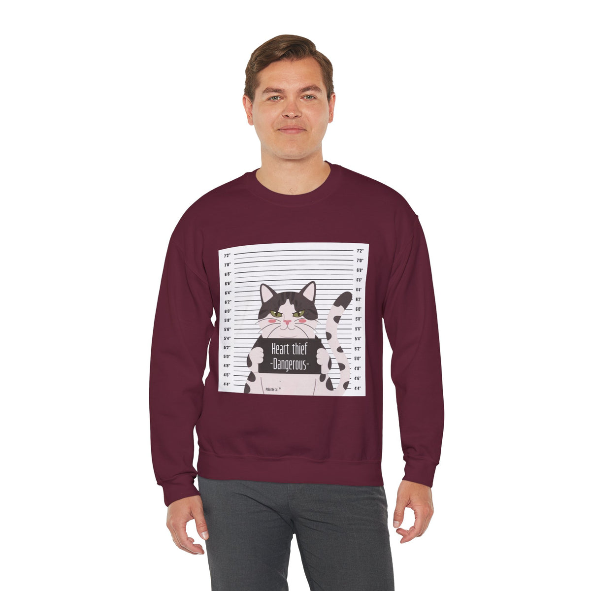 Heart Thief Cat Graphic Sweatshirt