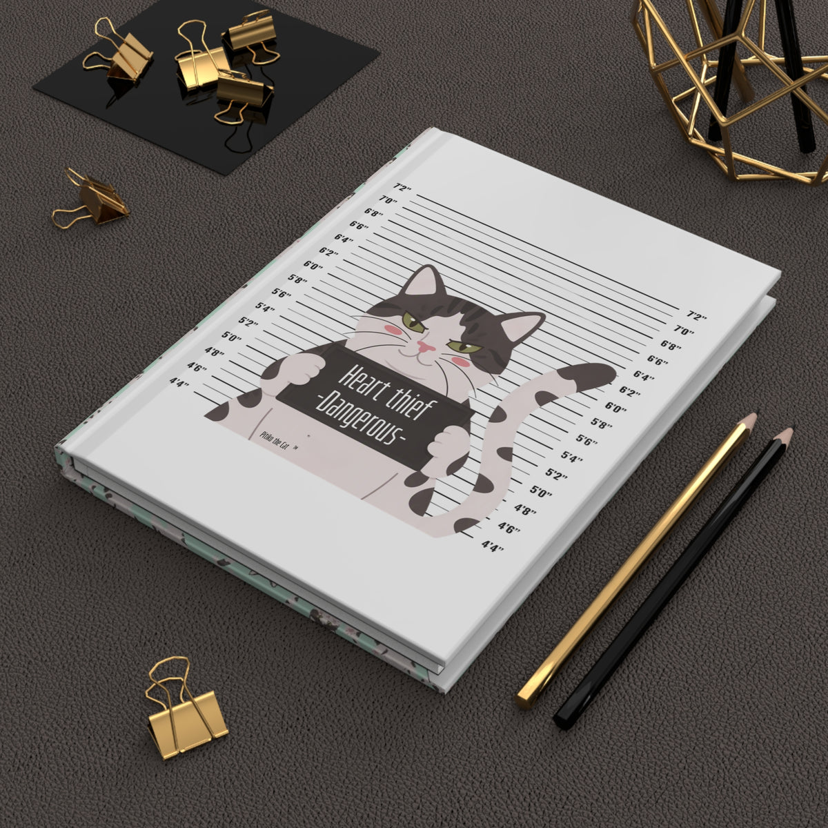 Heart Thief Dangerous Cat Hardcover Journal