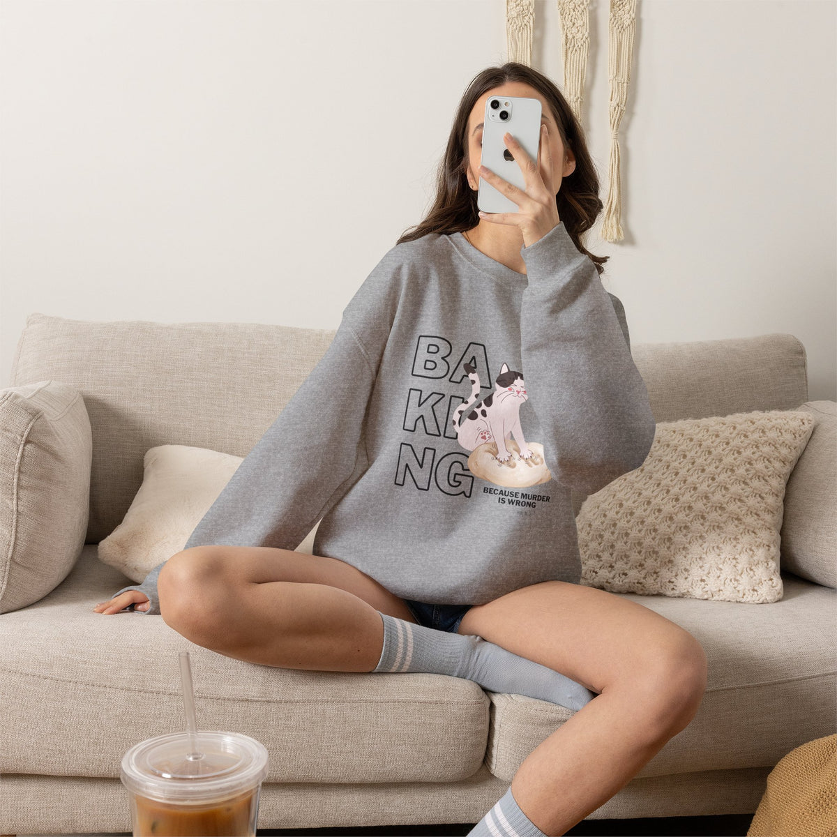 Baking Cat Crewneck Sweatshirt