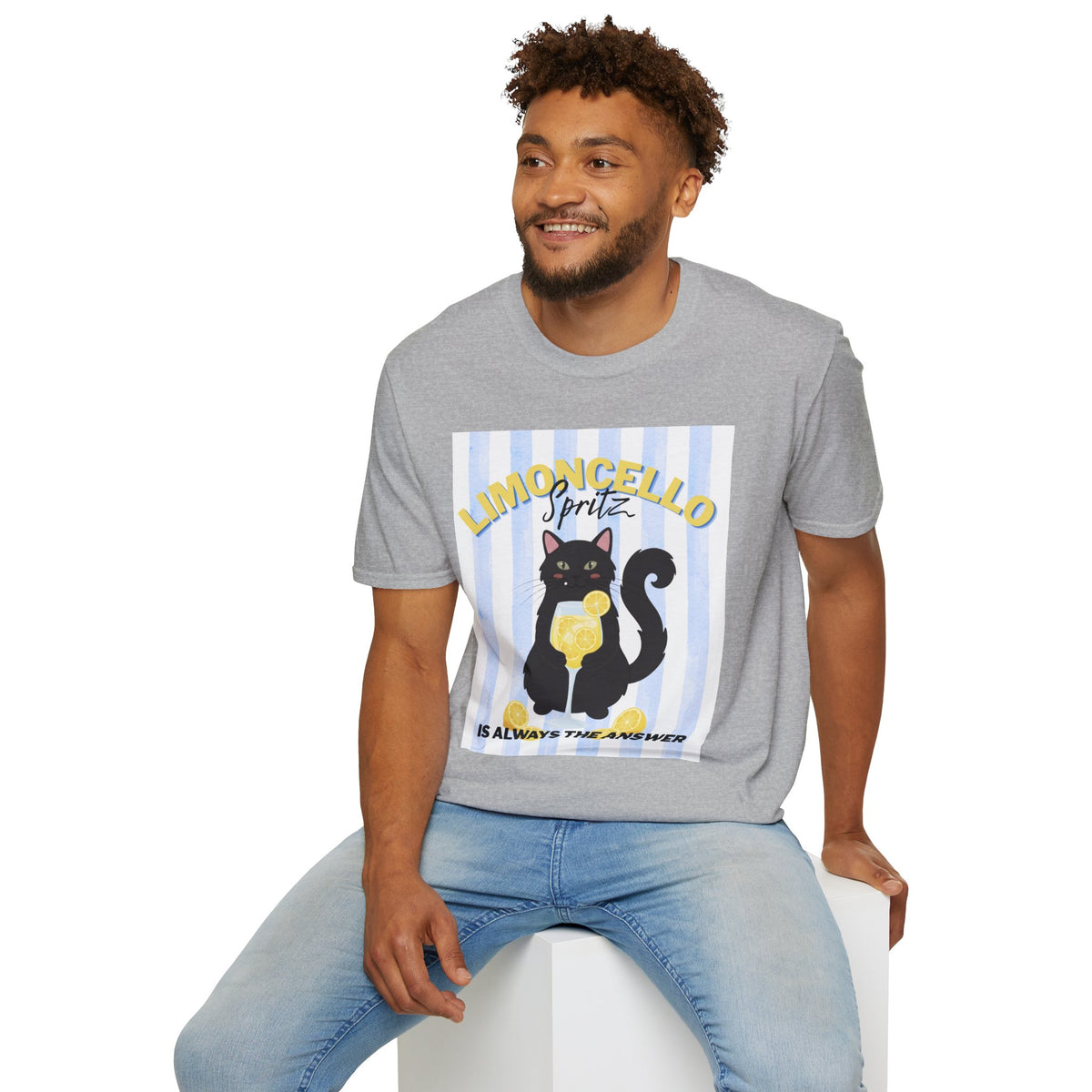 Limoncello Spritz Is Always the Answer Black Cat T-Shirt