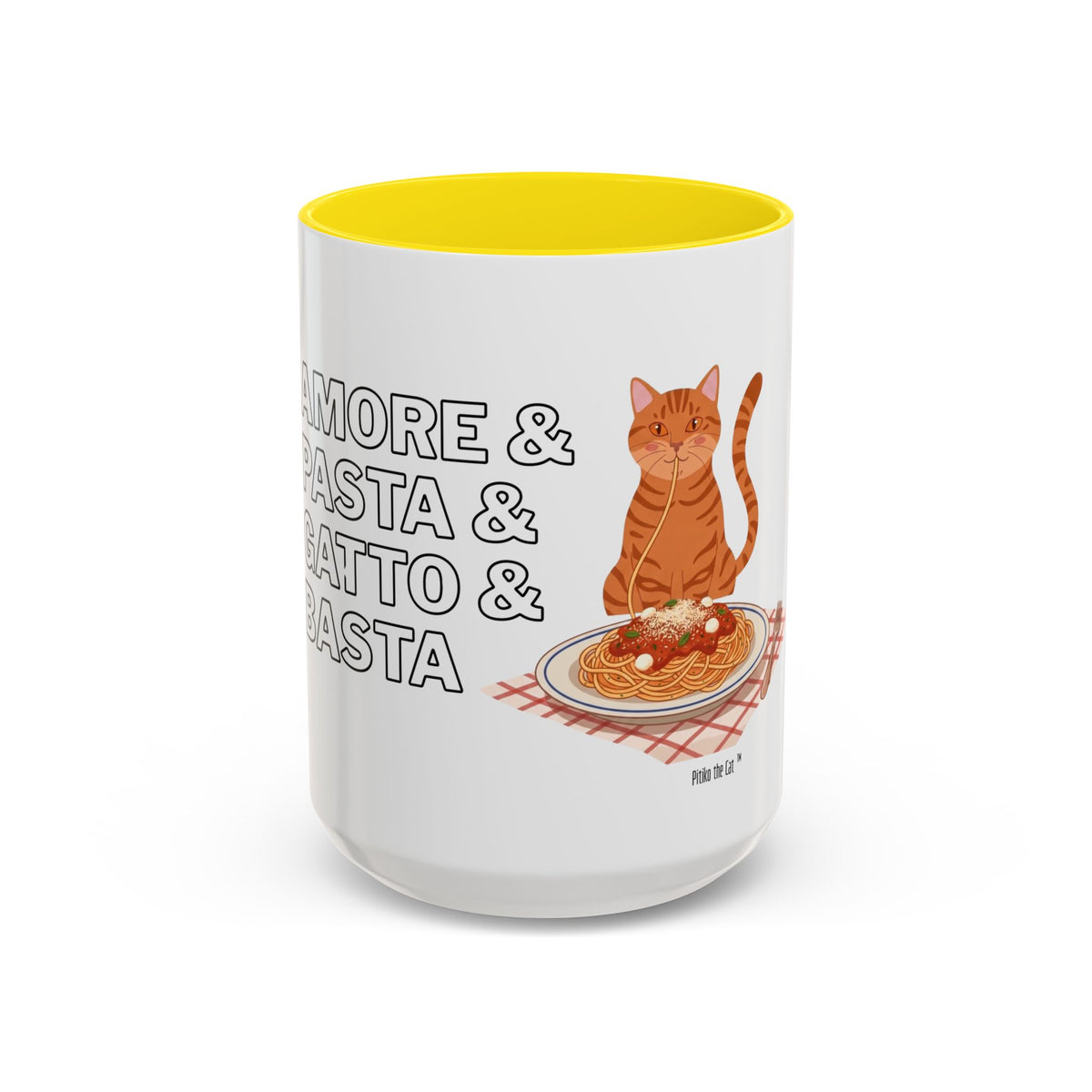 Amore & Pasta & Meow & Pasta Cat Coffee Mug