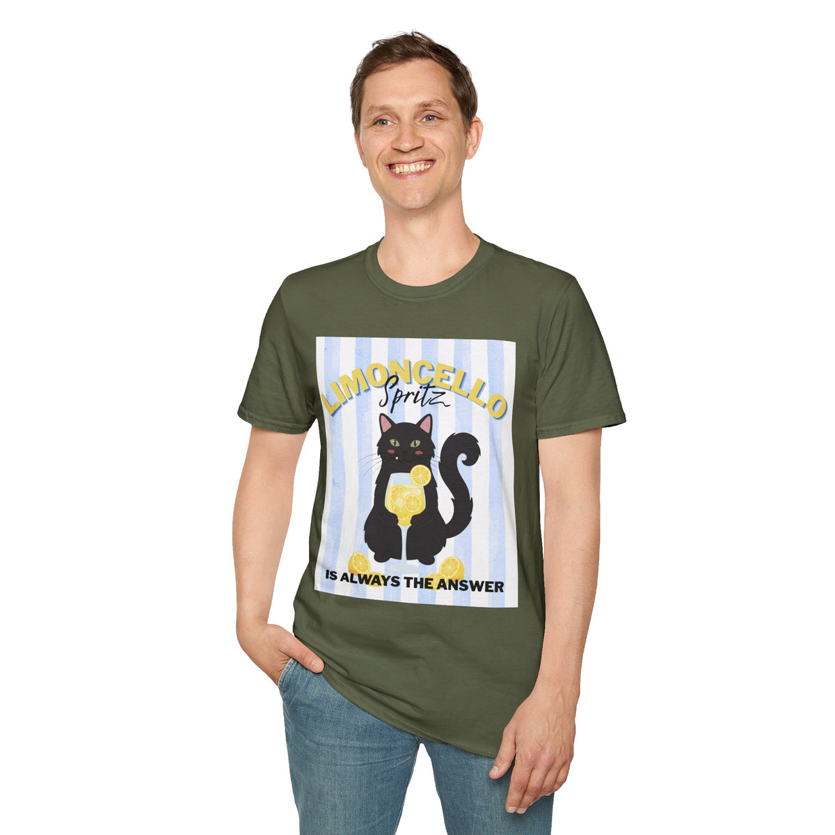 Limoncello Spritz Is Always the Answer Black Cat T-Shirt