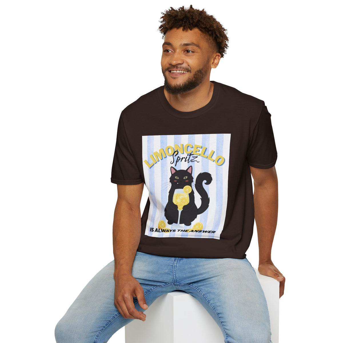 Limoncello Spritz Is Always the Answer Black Cat T-Shirt