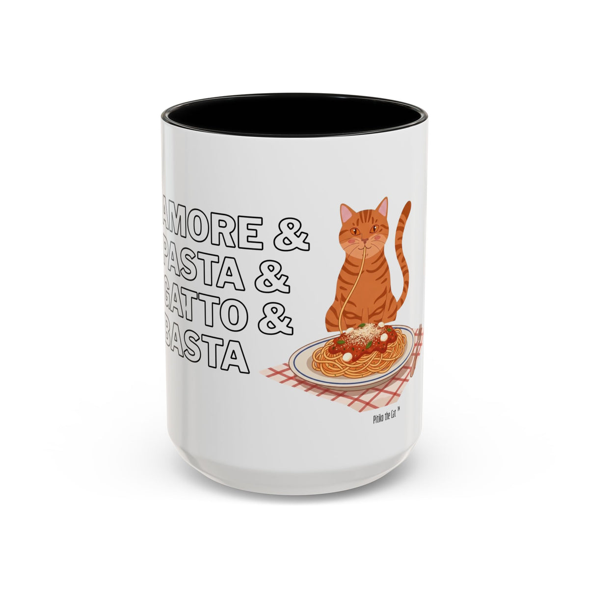 Amore & Pasta & Meow & Pasta Cat Coffee Mug