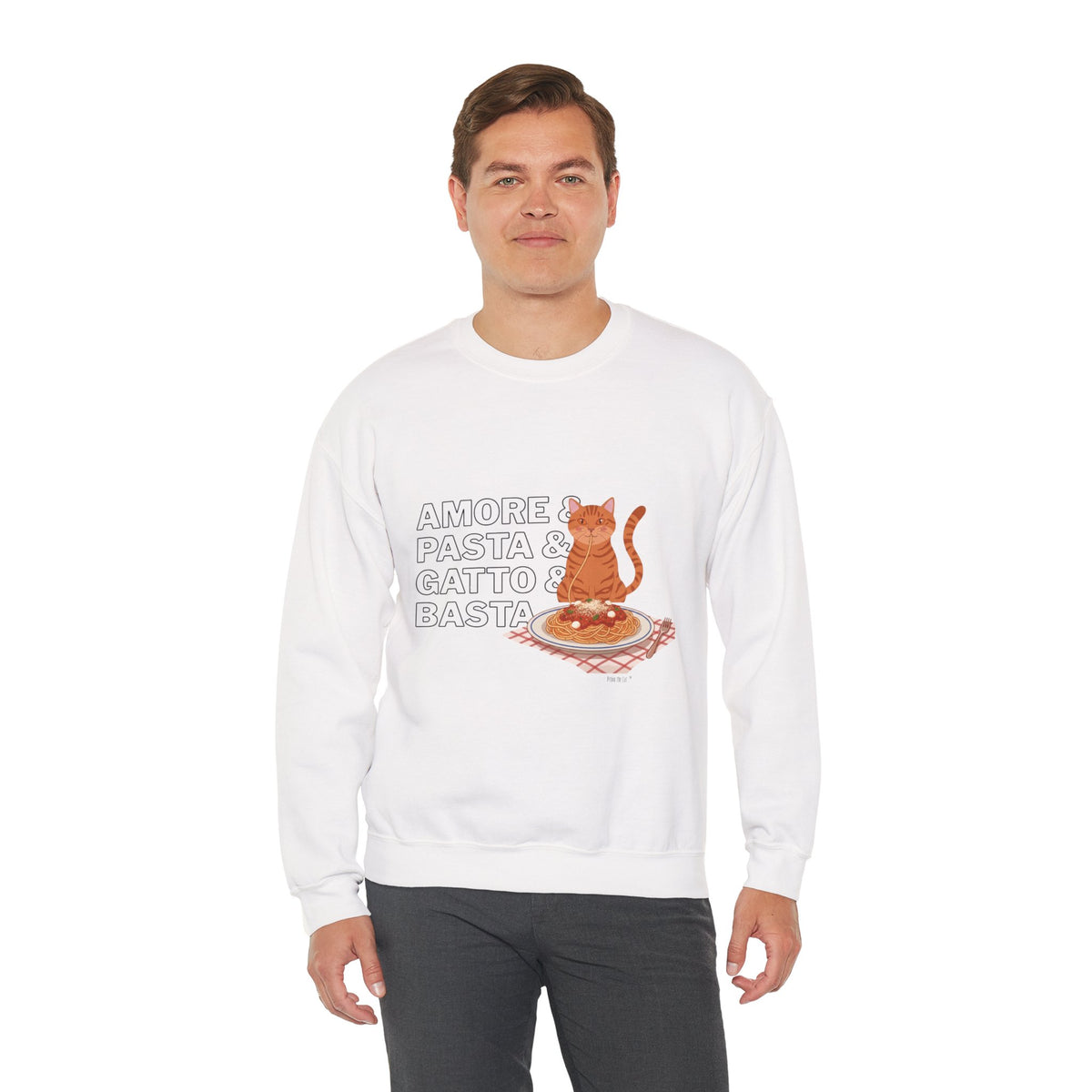 Amore & Pasta & Gatto & Basta Cat Lover Sweatshirt