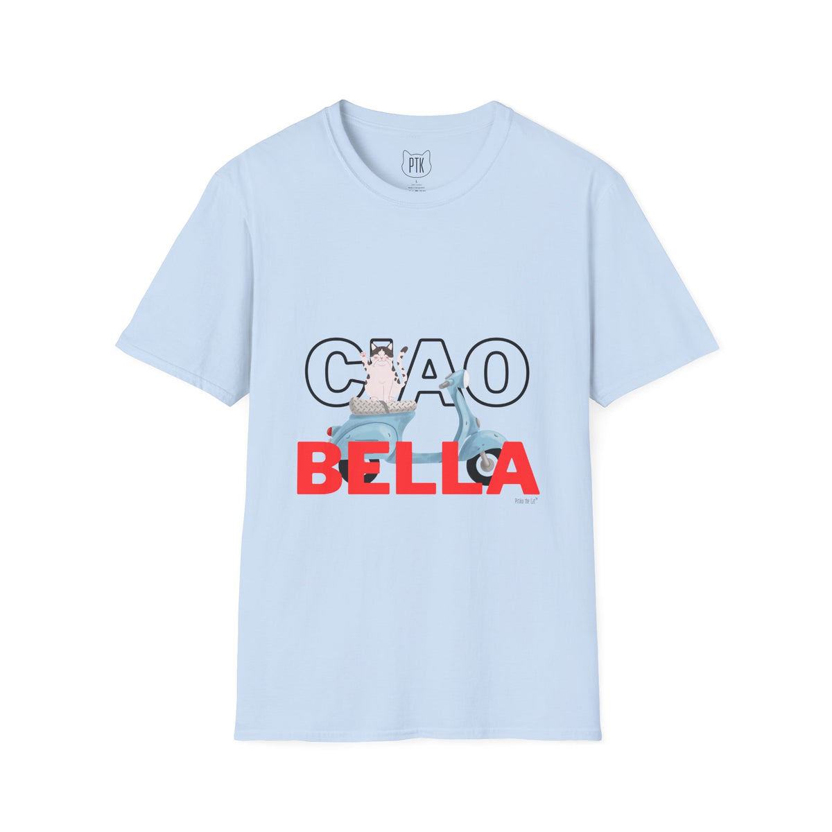Ciao Bella Cat Graphic T-Shirt – Italian Travel & Retro Scooter Tee