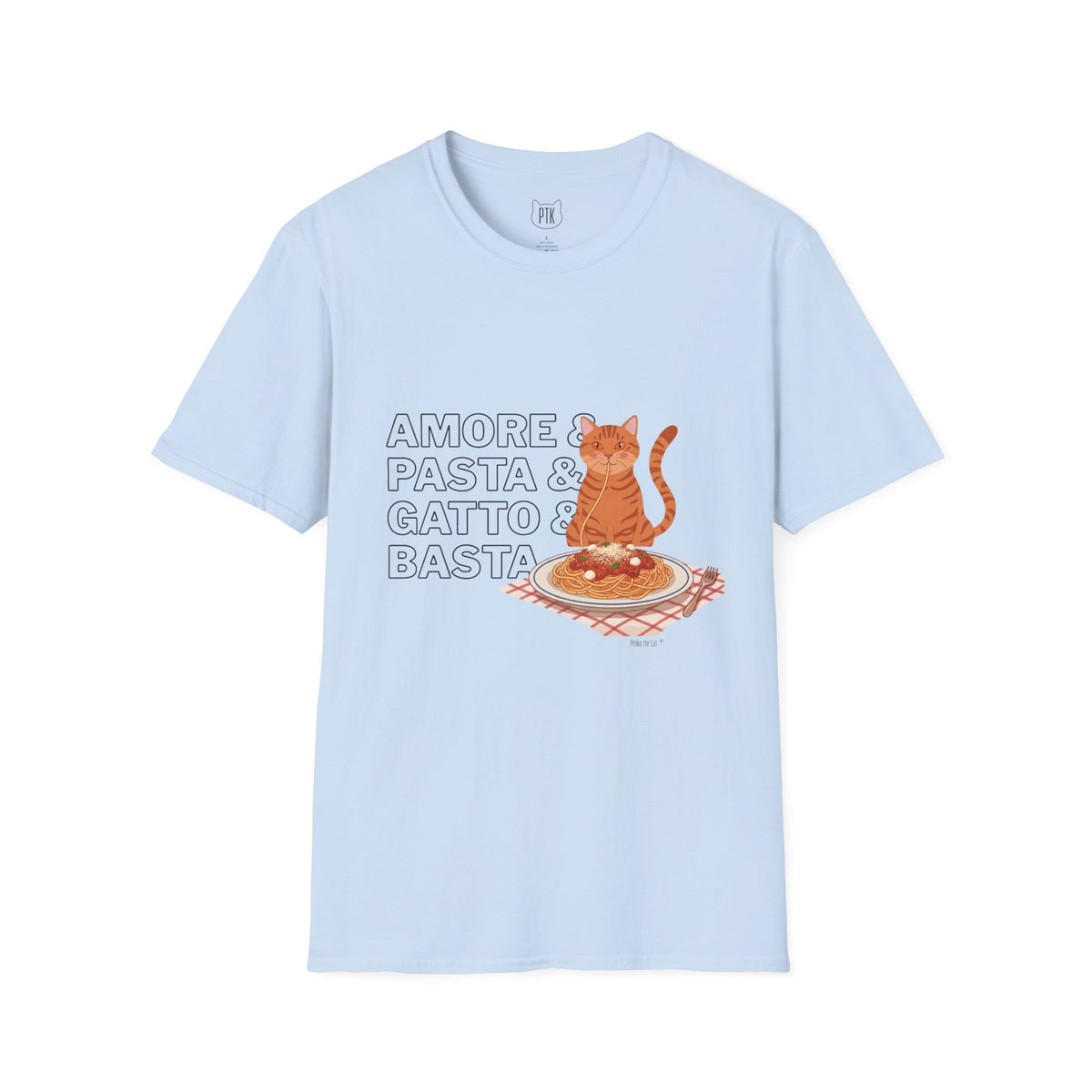 Amore Pasta Gatto Basta Cat Pasta T-Shirt