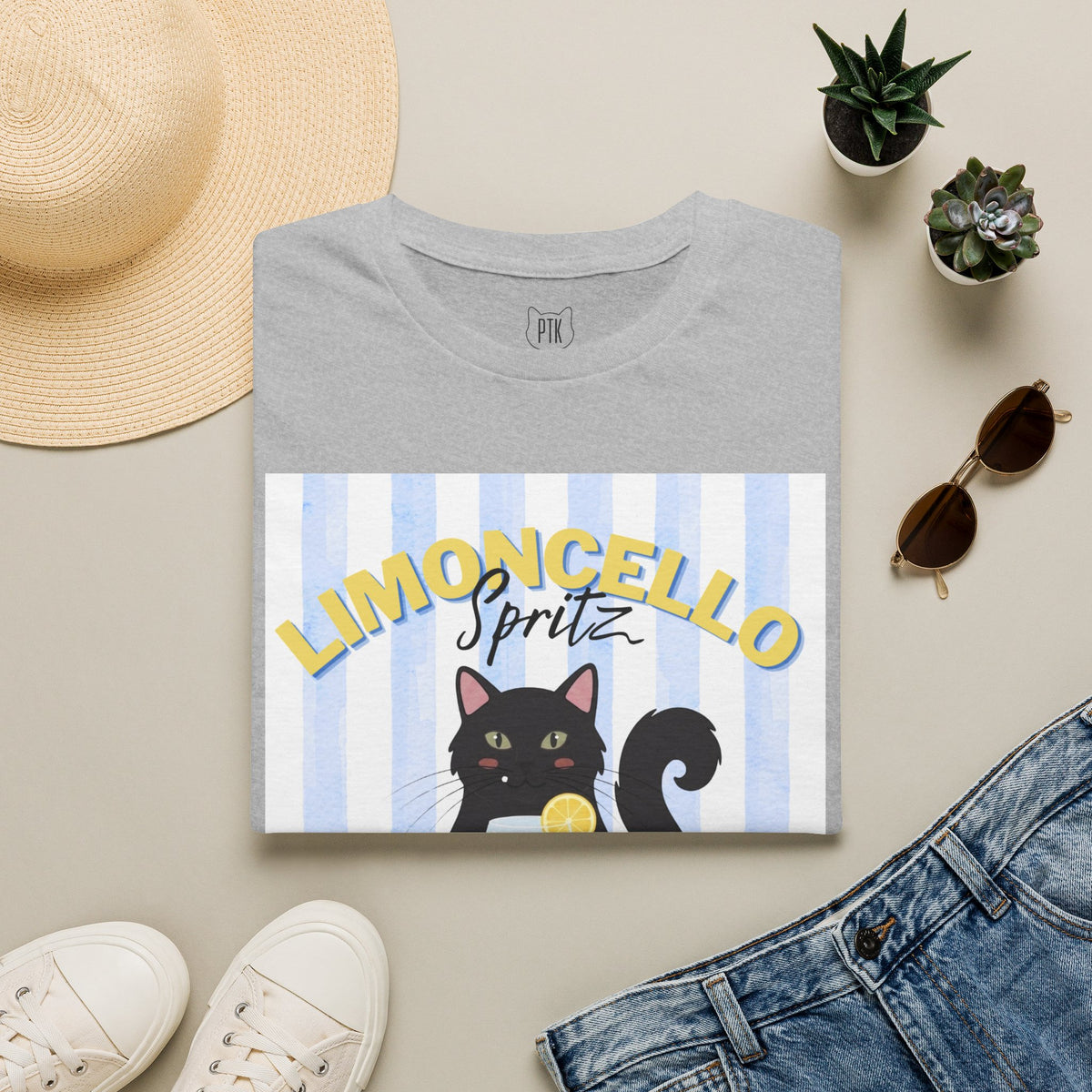 Limoncello Spritz Is Always the Answer Black Cat T-Shirt