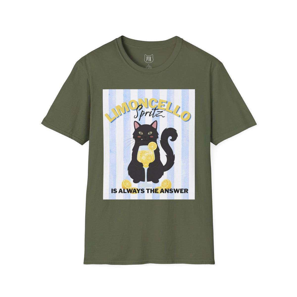 Limoncello Spritz Is Always the Answer Black Cat T-Shirt