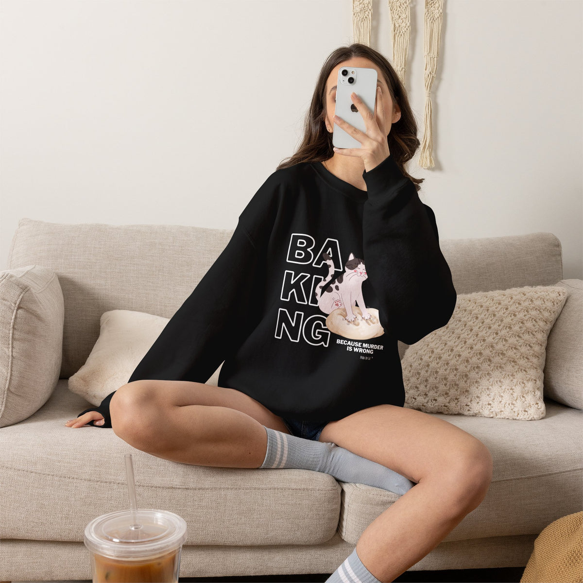 Baking Cat Crewneck Sweatshirt