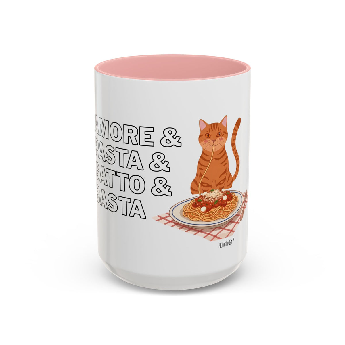 Amore & Pasta & Meow & Pasta Cat Coffee Mug