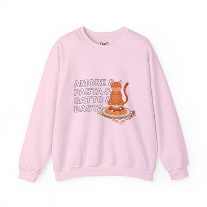 Amore & Pasta & Gatto & Basta Cat Lover Sweatshirt