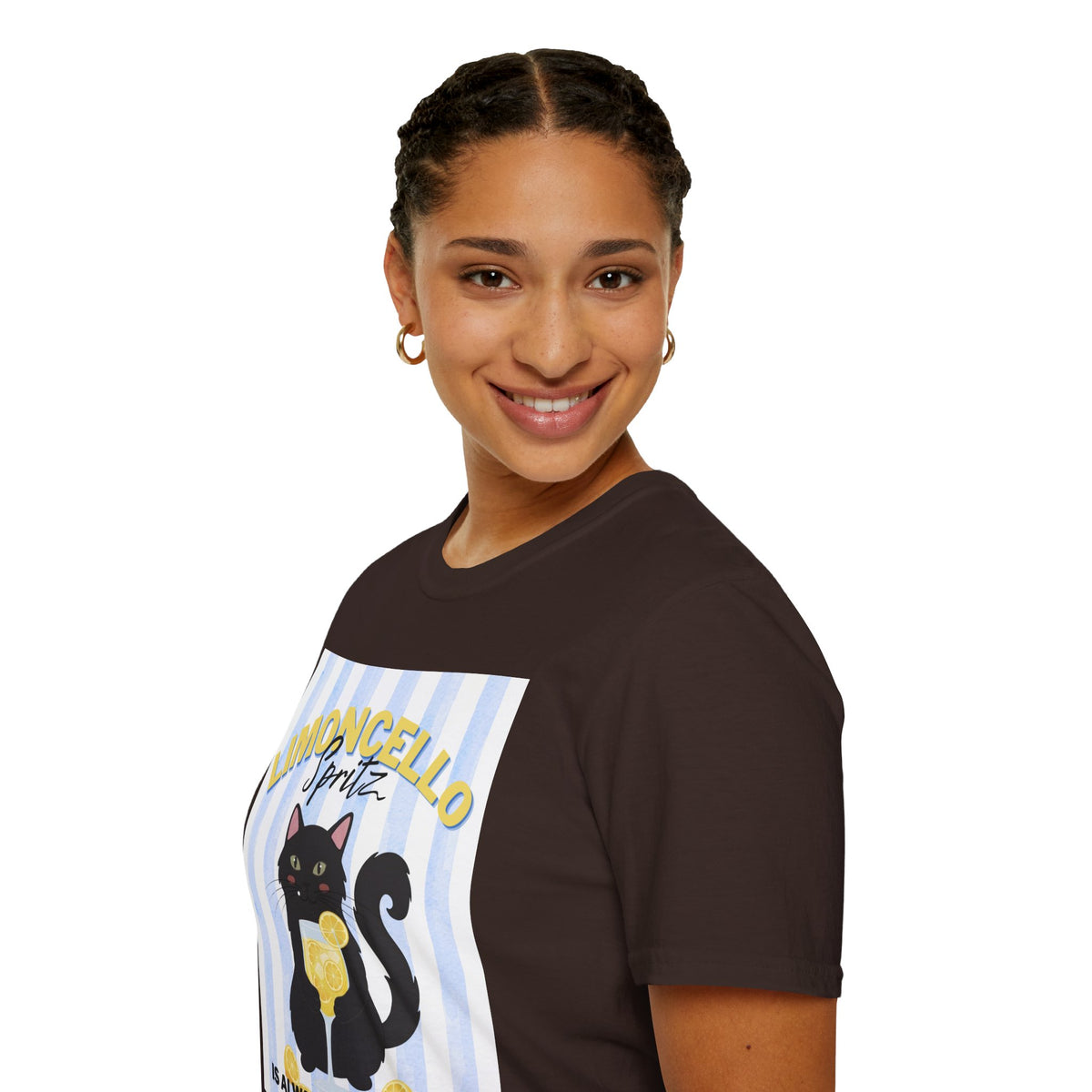 Limoncello Spritz Is Always the Answer Black Cat T-Shirt