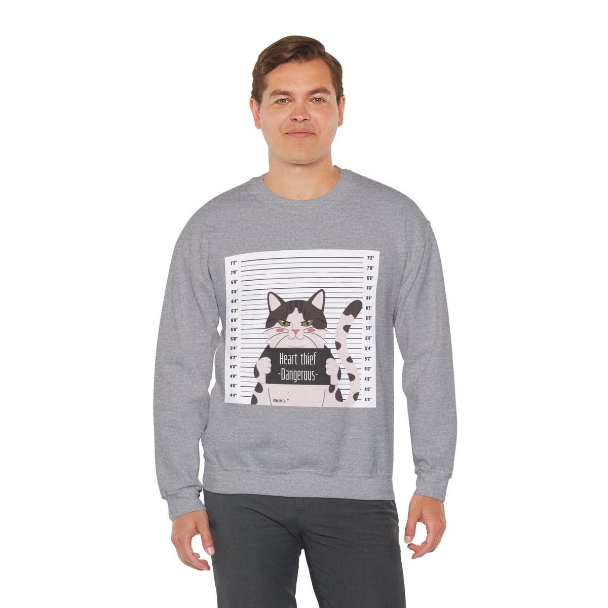 Heart Thief Cat Graphic Sweatshirt