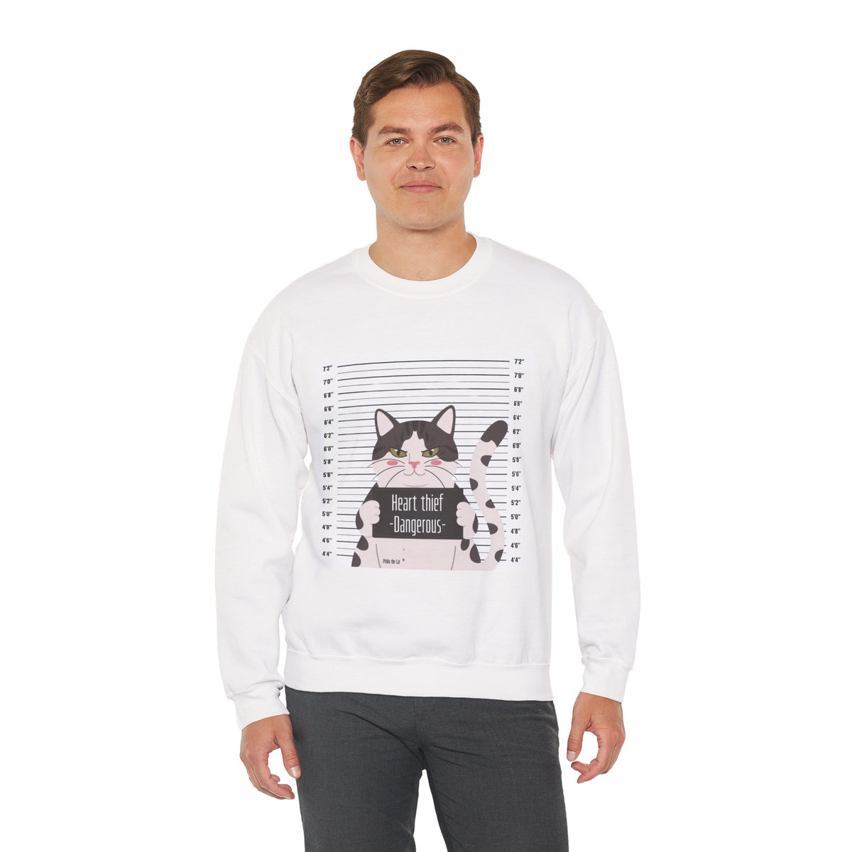 Heart Thief Cat Graphic Sweatshirt