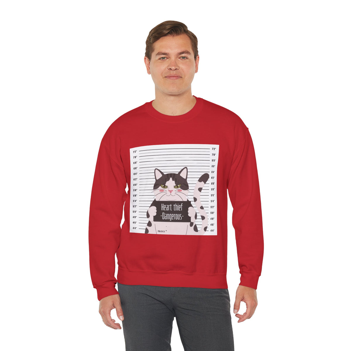 Heart Thief Cat Graphic Sweatshirt