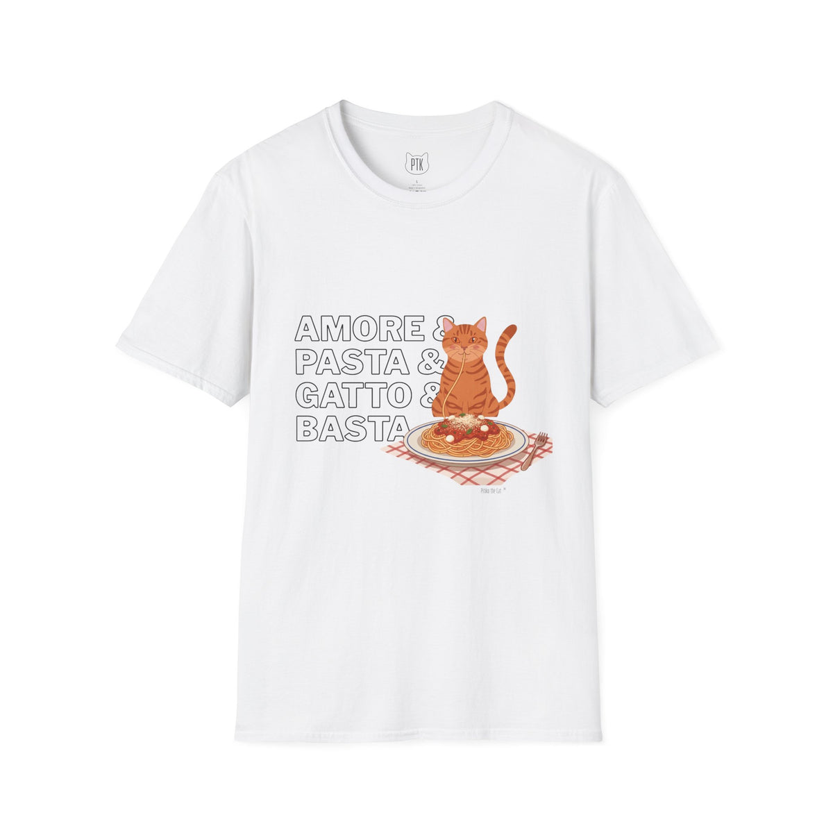 Amore Pasta Gatto Basta Cat Pasta T-Shirt