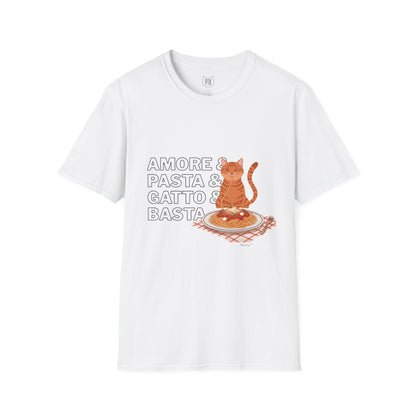Amore Pasta Gatto Basta Cat Pasta T-Shirt