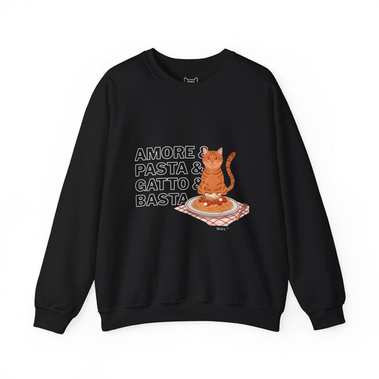 Amore & Pasta & Gatto & Basta Cat Lover Sweatshirt