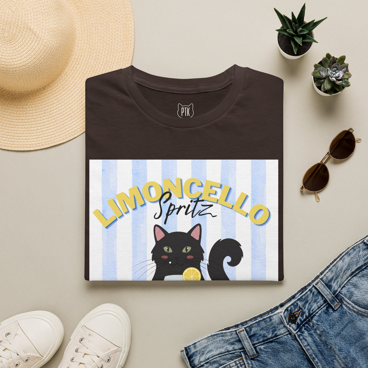 Limoncello Spritz Is Always the Answer Black Cat T-Shirt