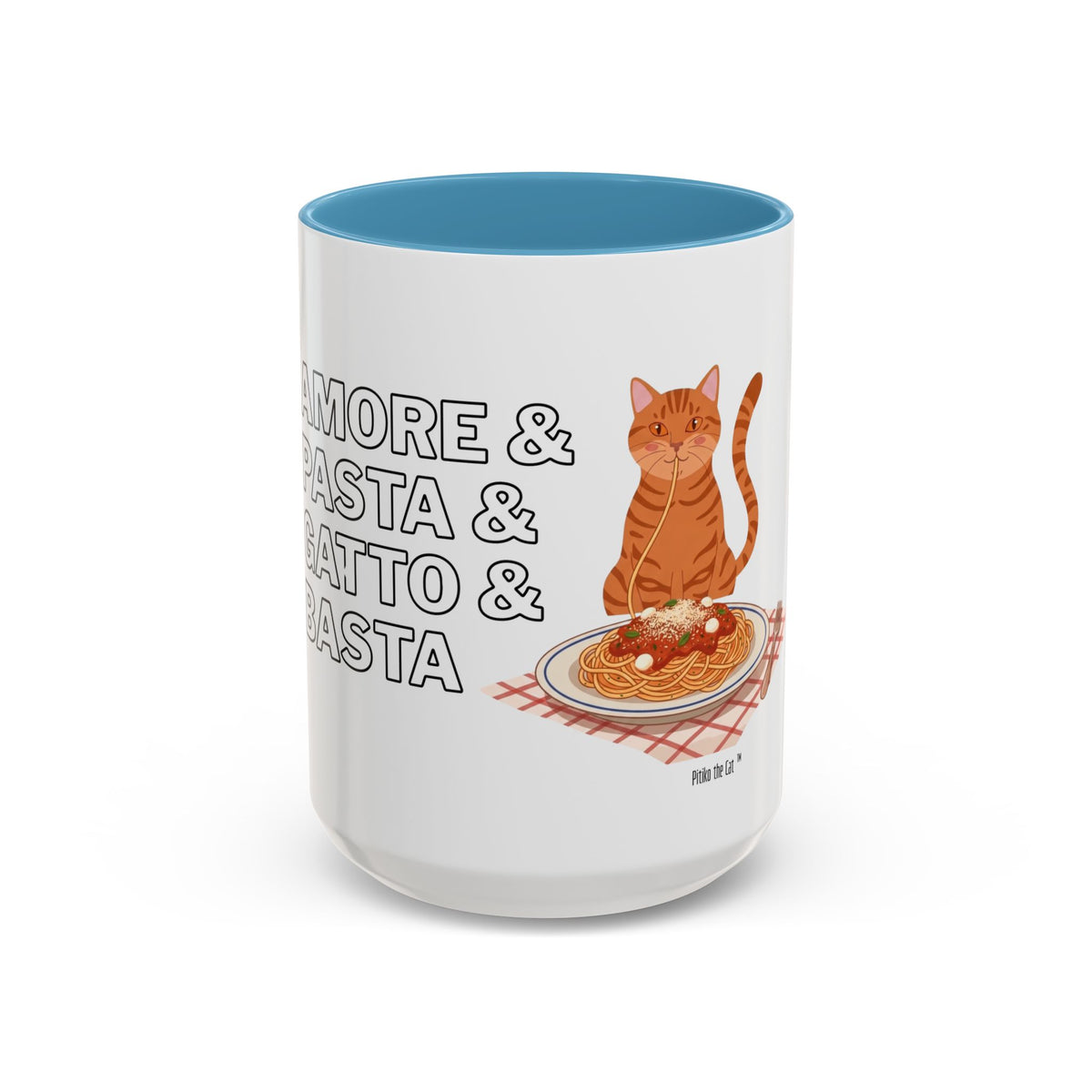 Amore & Pasta & Meow & Pasta Cat Coffee Mug