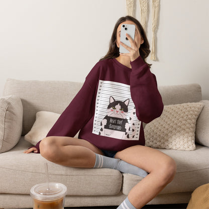 Heart Thief Cat Graphic Sweatshirt