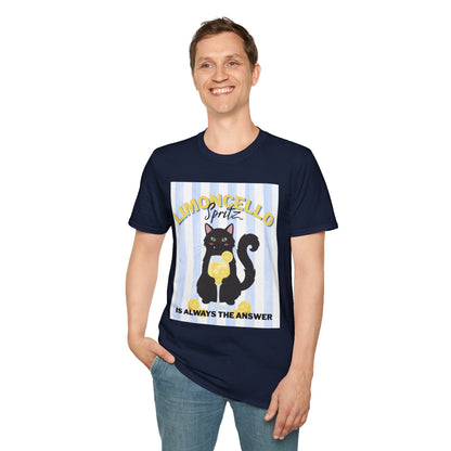 Limoncello Spritz Is Always the Answer Black Cat T-Shirt