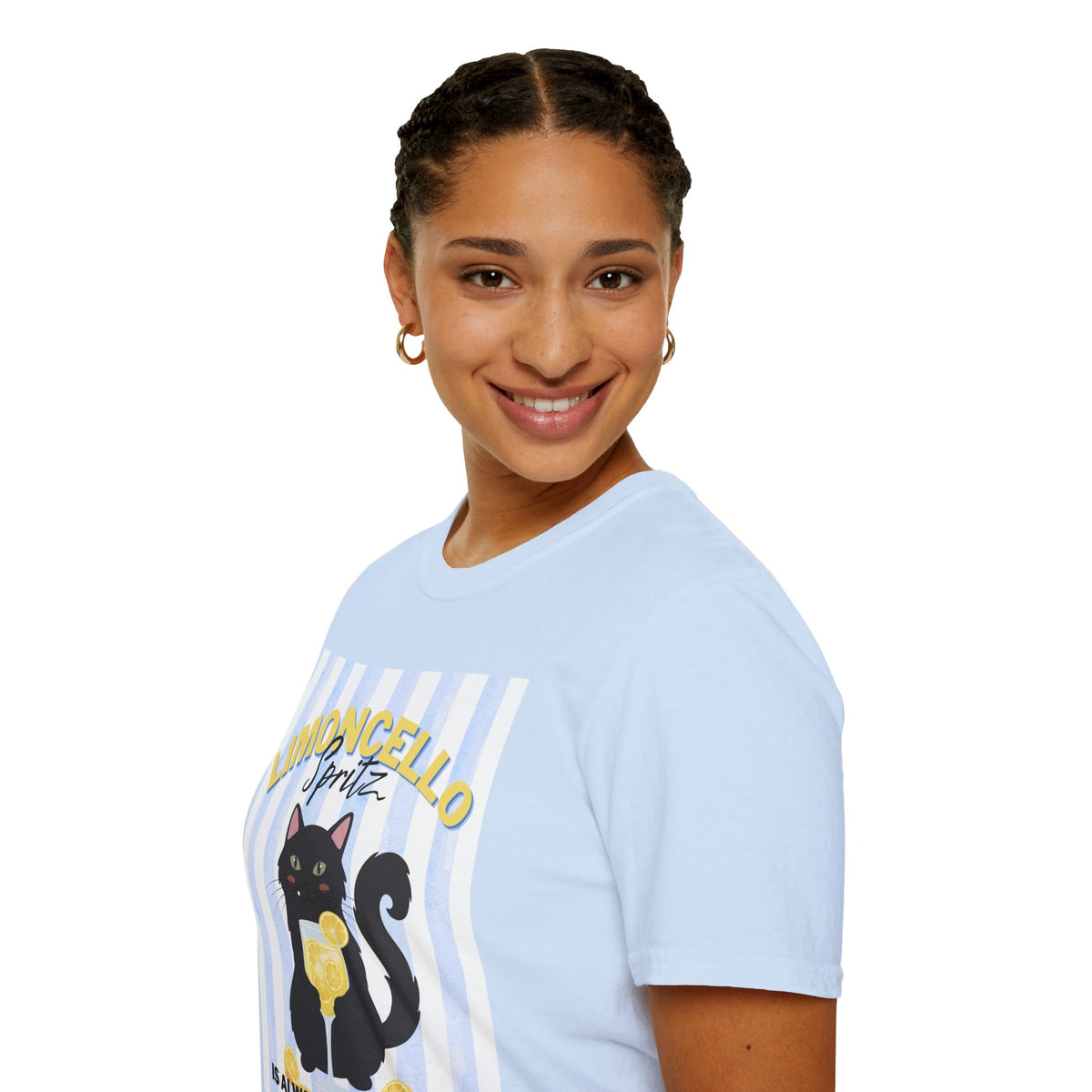 Limoncello Spritz Is Always the Answer Black Cat T-Shirt